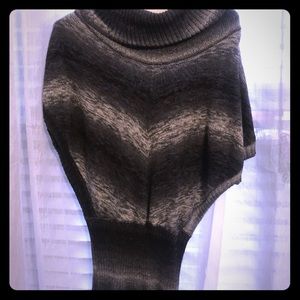 Candies sweater poncho, fitted waist